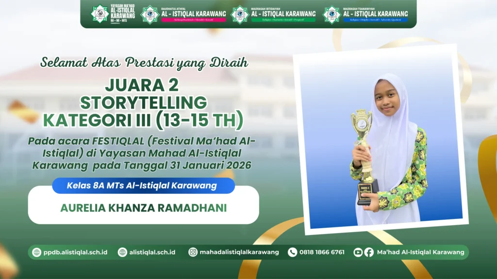 Juara 2 Lomba Storytelling Kategori III (13–15 Tahun)