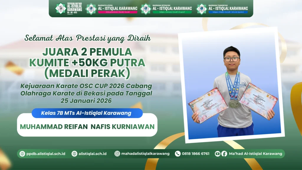 Juara 2 Pemula Kumite +50kg Putra (Medali perak)
