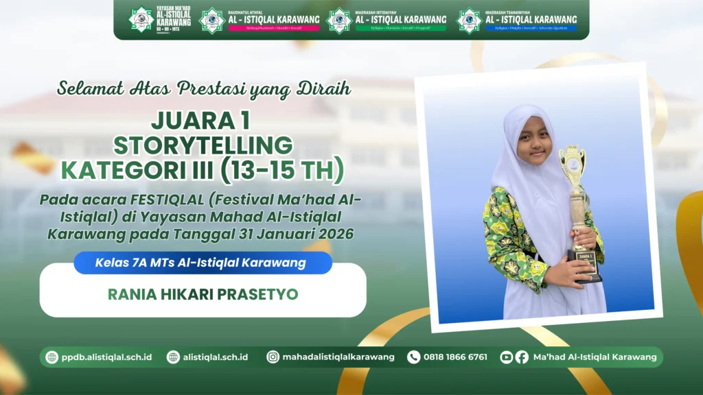Juara 1 Lomba Storytelling Kategori III (13–15 Tahun)
