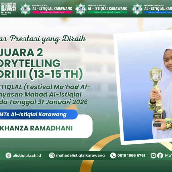 Juara 2 Lomba Storytelling Kategori III (13–15 Tahun)